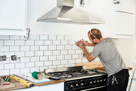 tiling behind a cooker