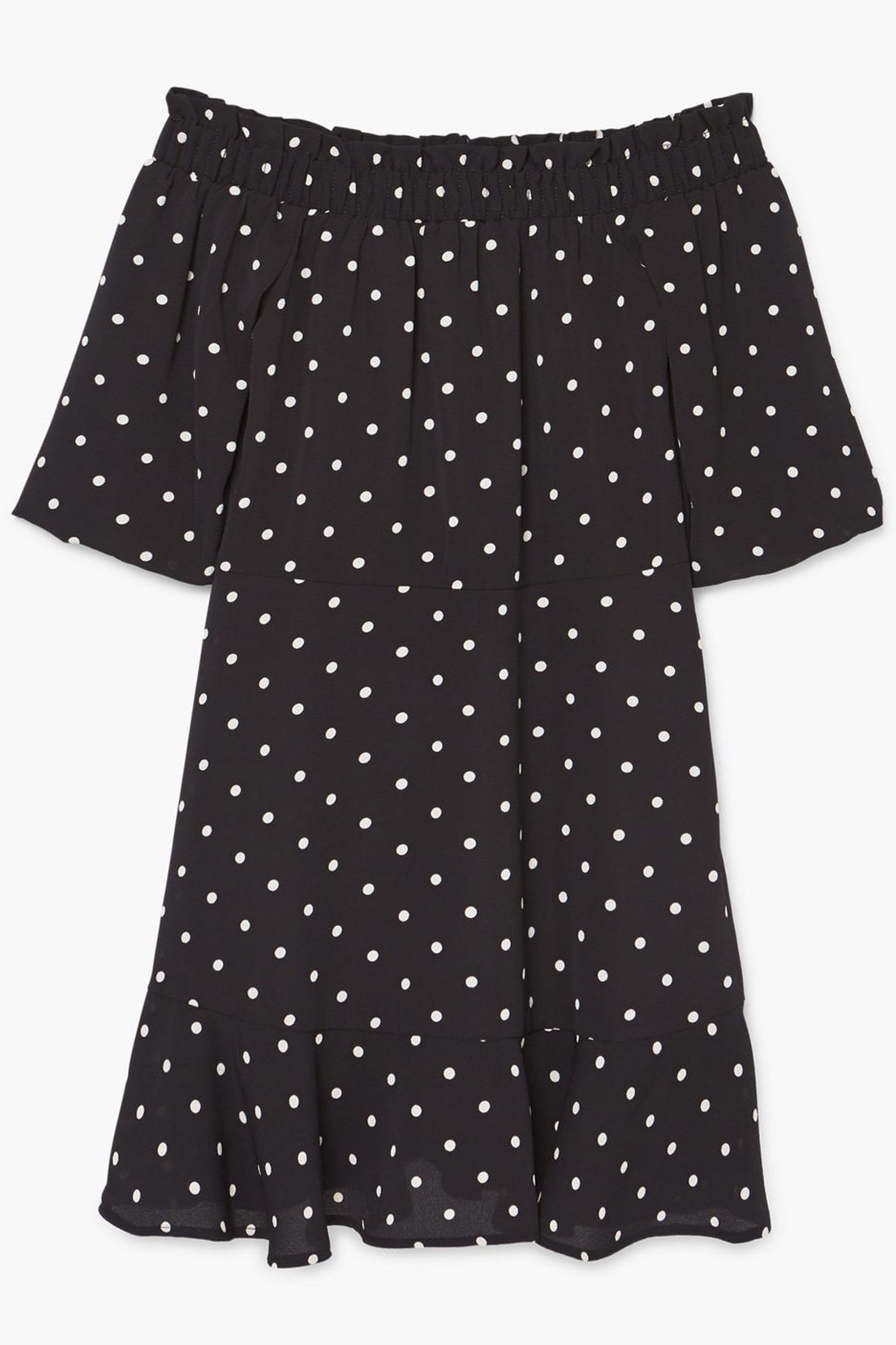 topshop black white polka dot dress