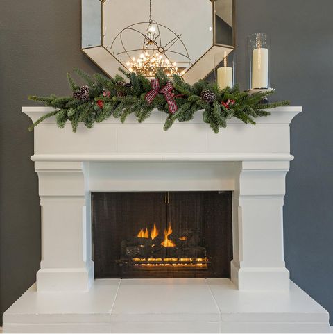 Mantelpiece For, Garland For Fireplace Mantel With Lights