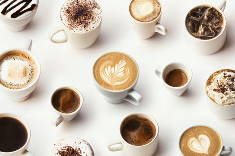 Many different types of gourmet coffee, selection