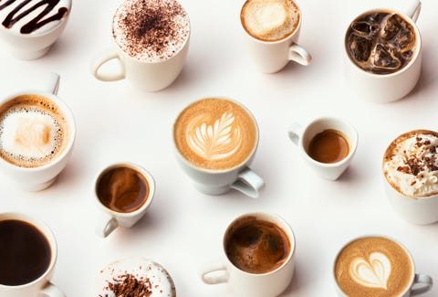 Many different types of gourmet coffee, selection