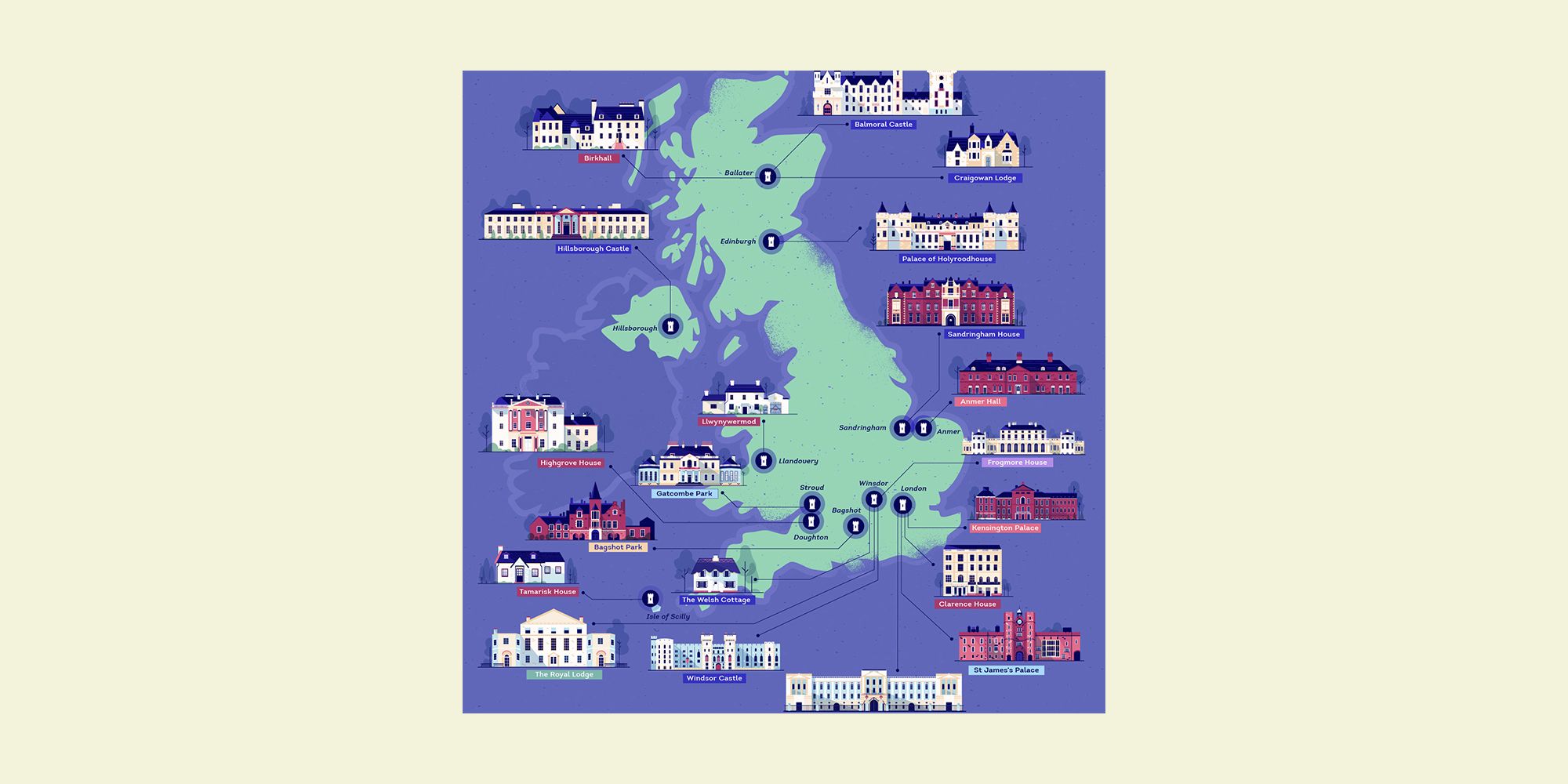 Map Shows How Many Properties The Royal Family Own