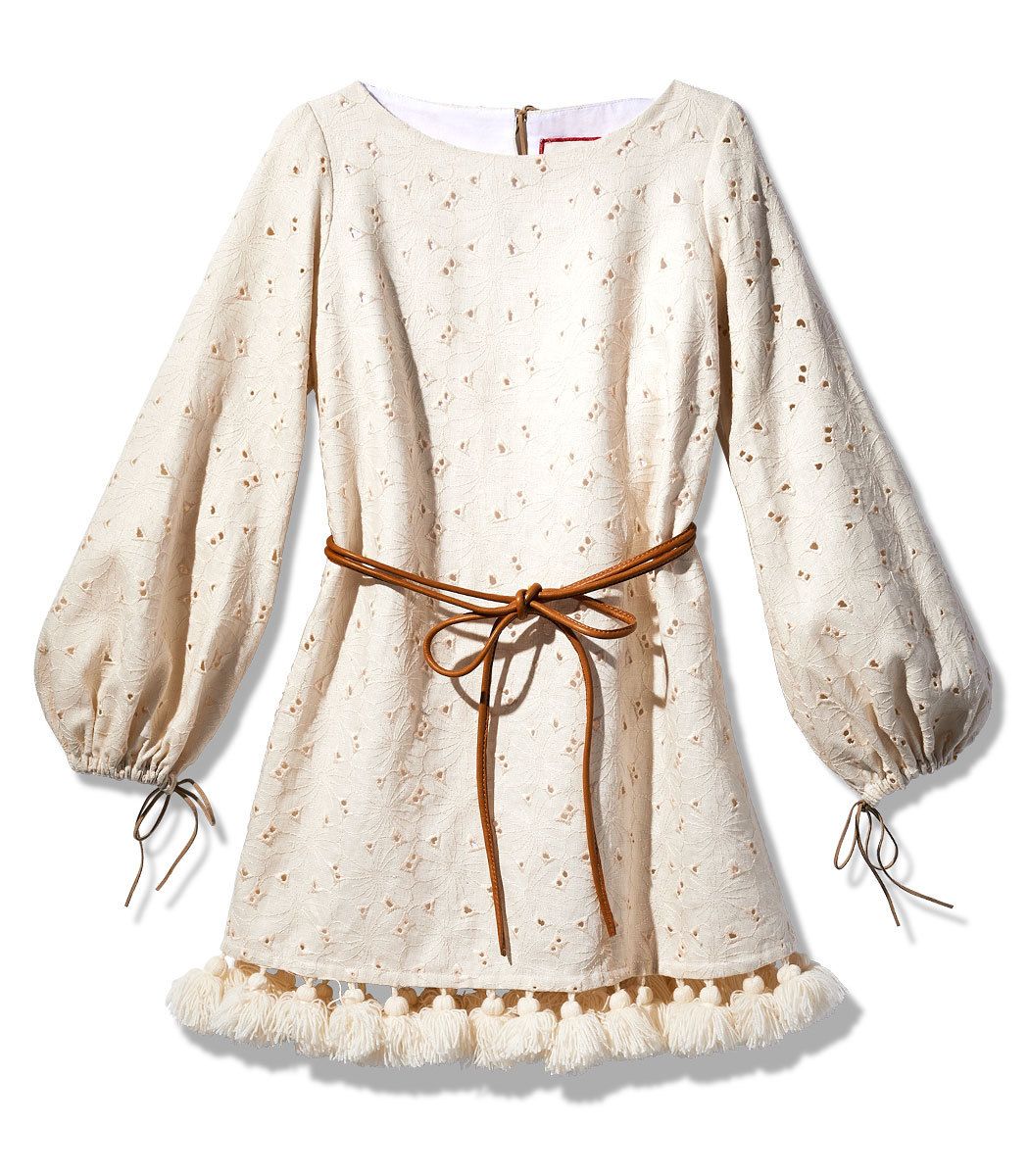 white embroidered peasant dress