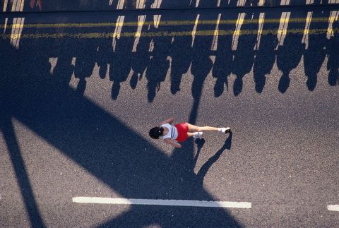 AERIAL VIEW OF RUNNERS