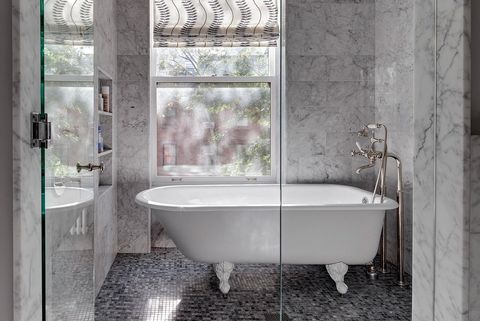 Marble Tile Bathroom Ideas, Black And White Marble Tile Bathroom