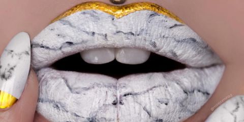 Lip, Mouth, Nose, Tooth, Close-up, Yellow, Eye, Eyelash, Finger, Fashion accessory, 