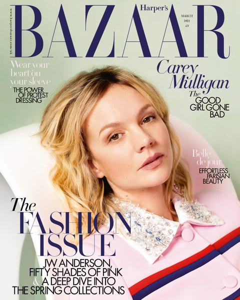 carey mulligan, quentin jones, harper's bazaar march 2021