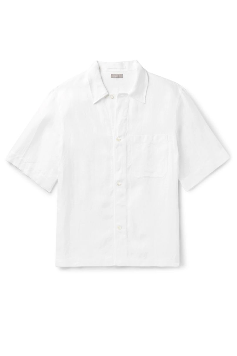 white linen shirt half sleeve