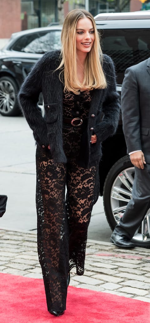 Margot Robbie wore a completely sheer lace jumpsuit on the red carpet