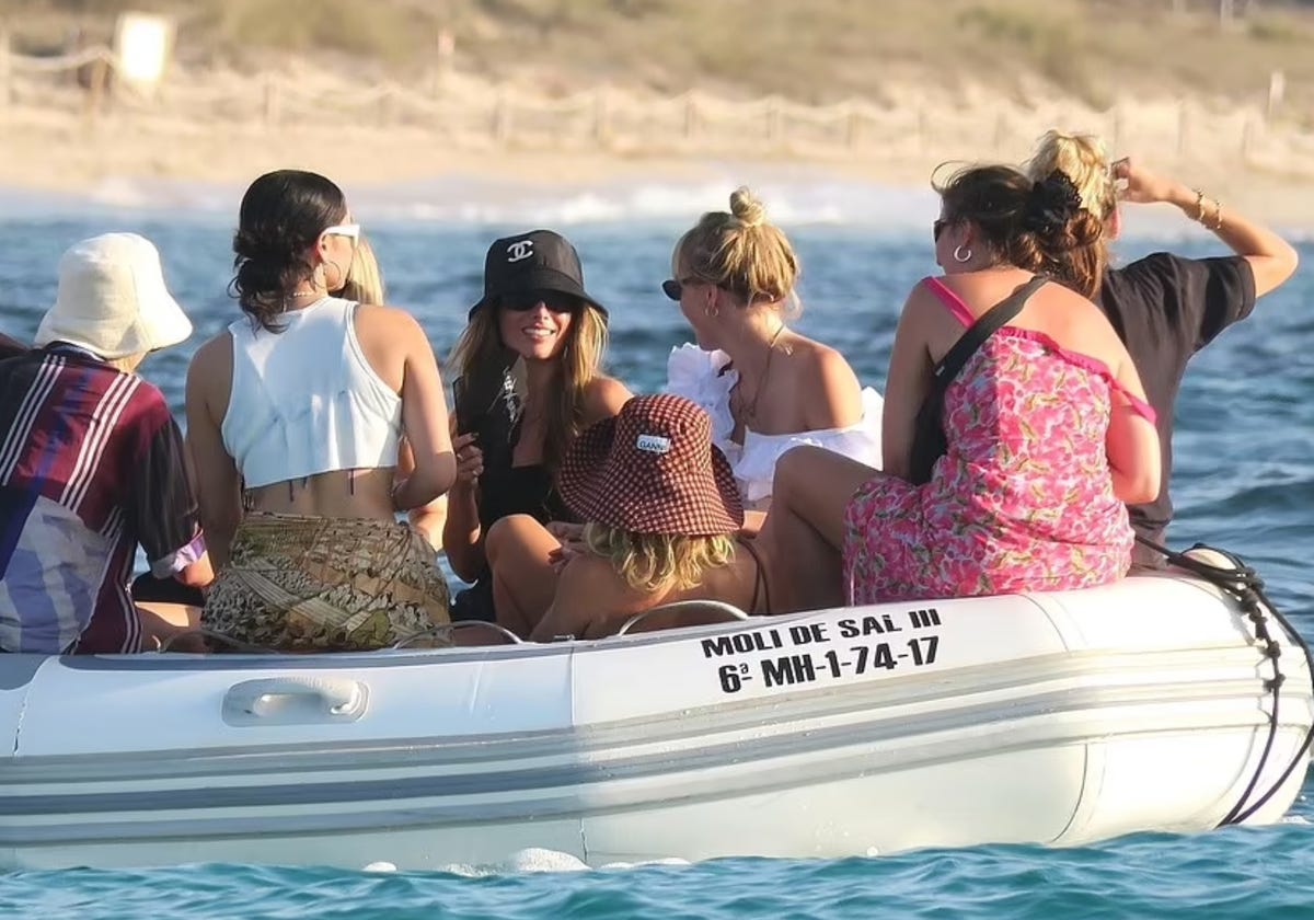 Cara Delevingne, Margot Robbie and other celebrities, in Formentera