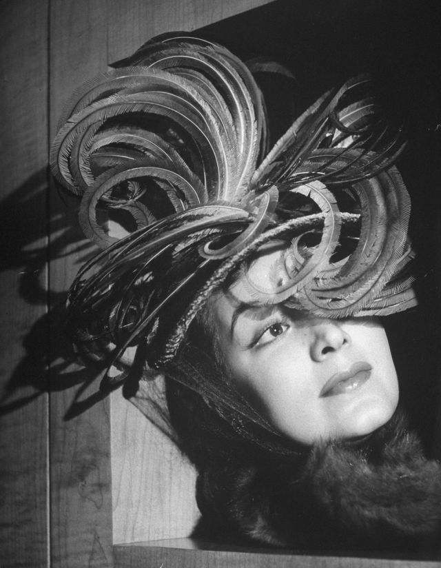 mexican film actress maria felix, wearing a large, feathery hat    photo by george kargergetty images