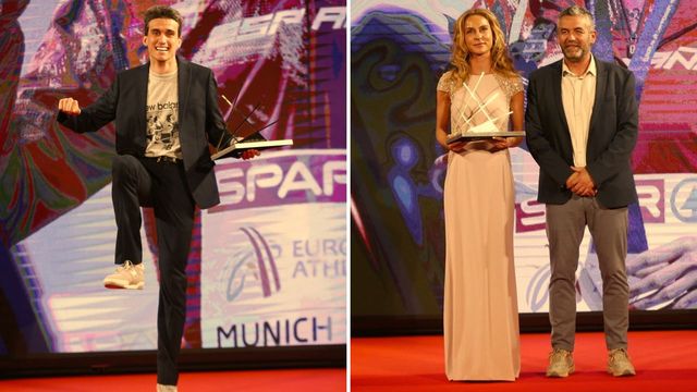 mariano garcía y raquel gonzález reciben sus premios como mejores atletas española de 2022