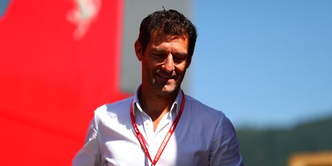 Mark Webber in the paddock during the F1 Grand Prix of...