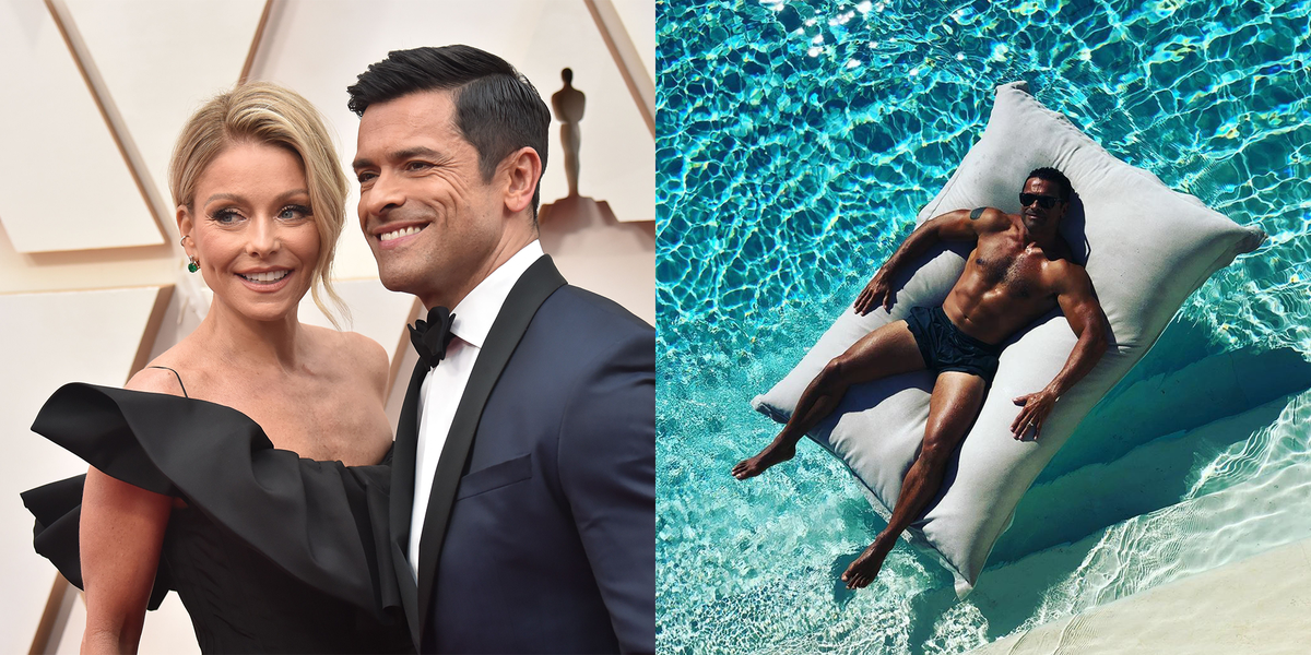 Mark Consuelos Showed Off His Ripped Abs in a New Shirtless Pool Photo.