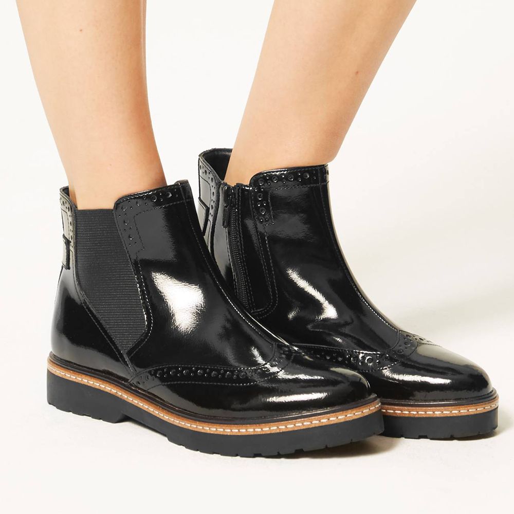m&s black ankle boots