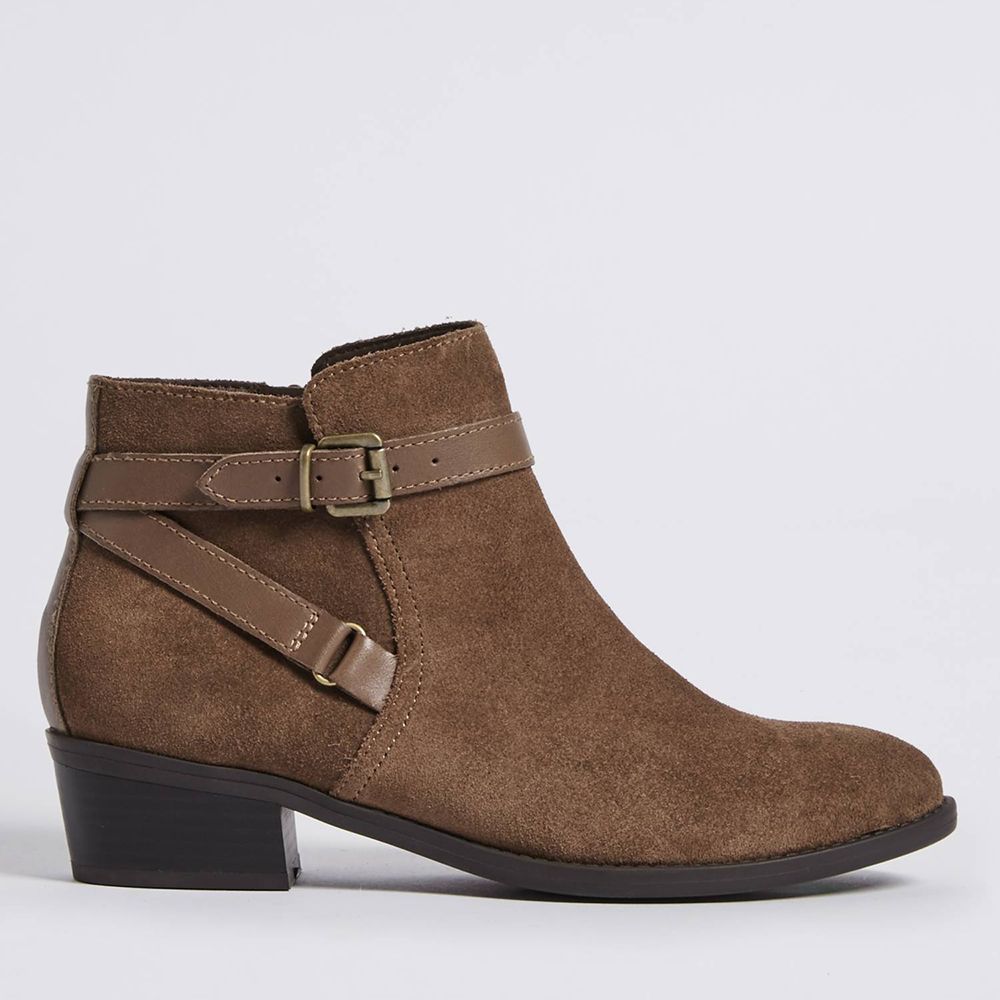 marks and spencer black suede boots