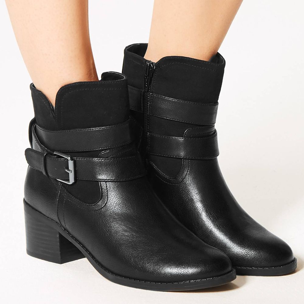 m&s ladies black ankle boots