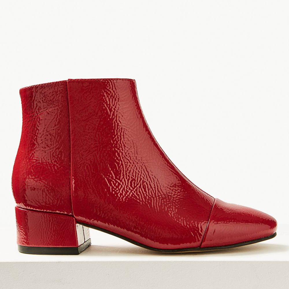 red ankle boots marks and spencer
