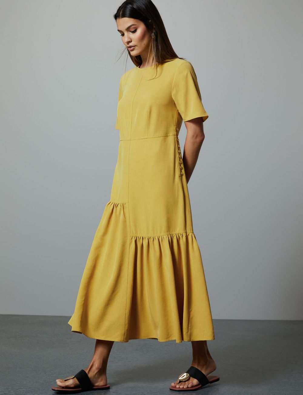 m and s yellow dress