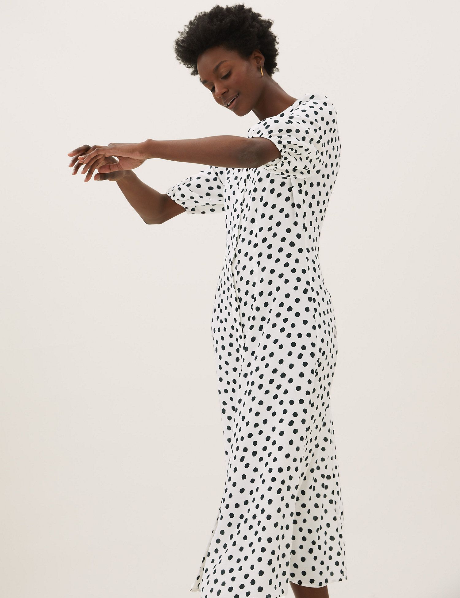 polka dot midi dress ...