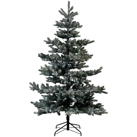 7Ft Lit Frosted Noble Spruce Tree