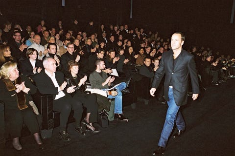 yves saint laurent catwalk presenting menswear autumn winter 20012002 in paris