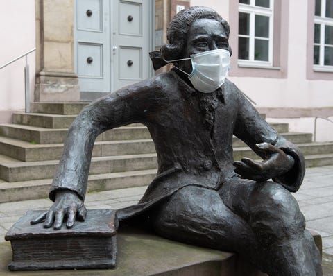 Coronavirus - Georg Christoph Lichtenberg with face mask Coronavirus - Georg Christoph Lichtenberg with face mask