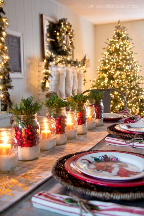 mason jar centerpiece christmas table decorations