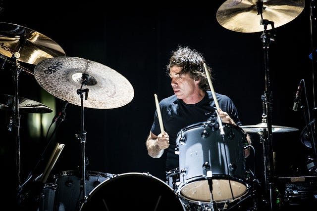 Matt Flynn of Maroon 5 performs live at Mediolanum Forum...