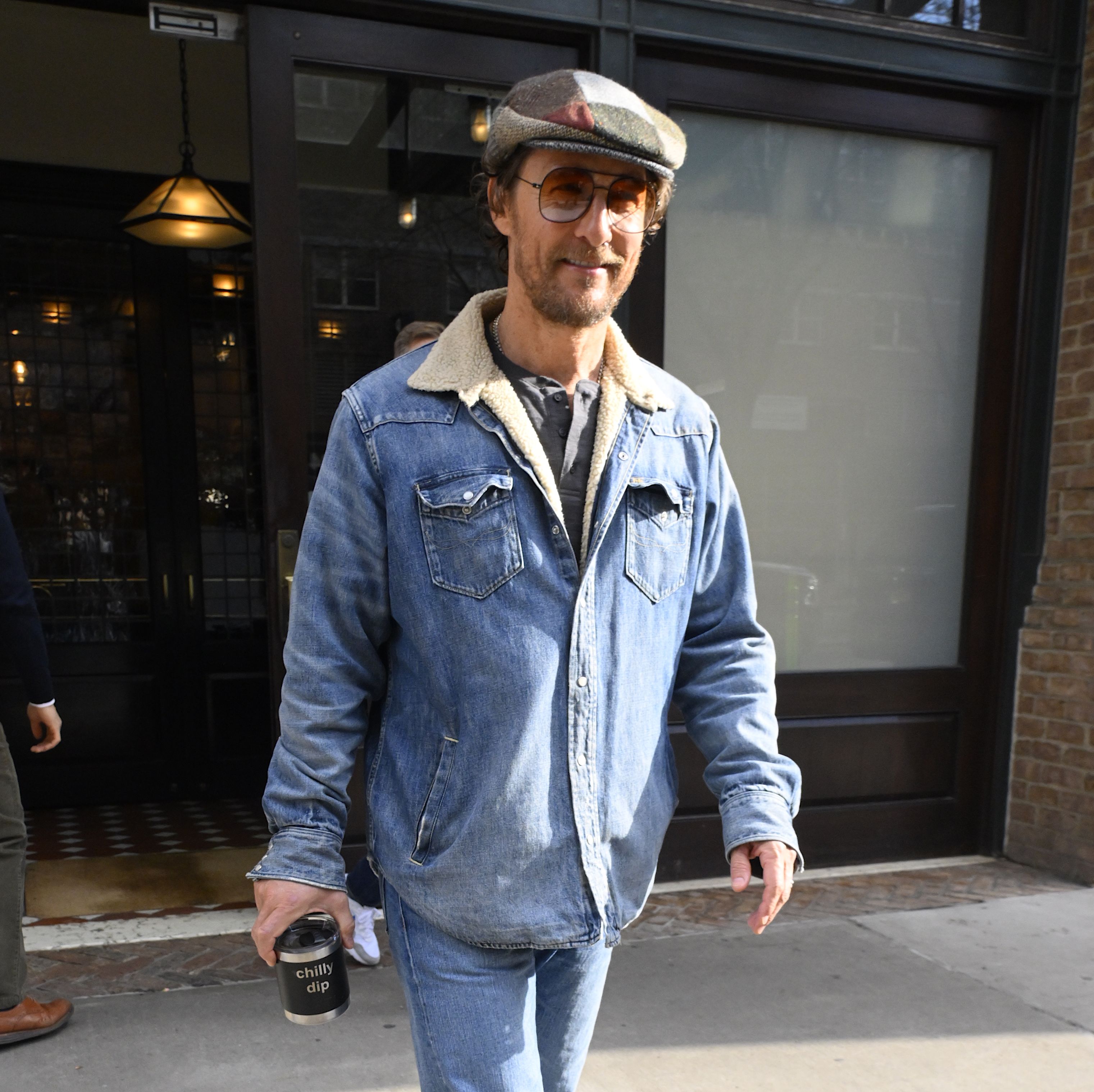 Matthew McConaughey's Go-To Winter Outfit Is Denim on Denim