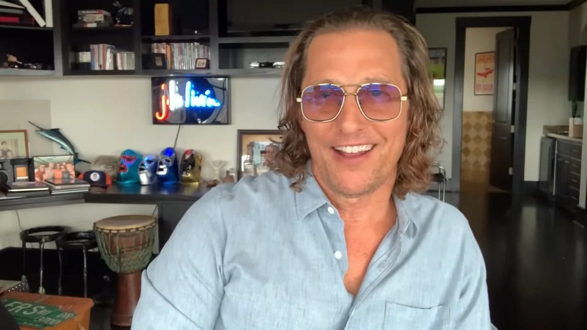 Matthew McConaughey and his YouTube channel is the good news of the day