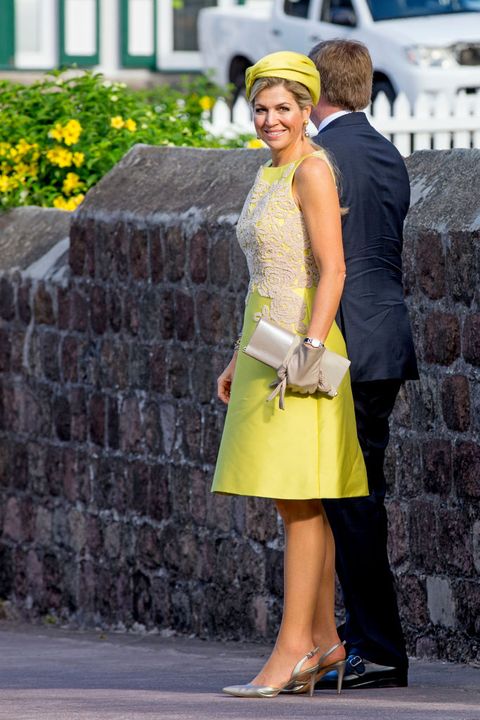 koningin máxima saba eiland 2017 gele jurk