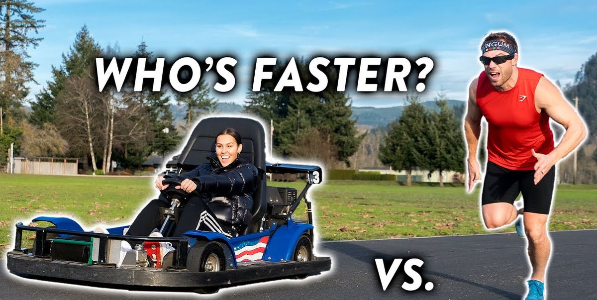 Watch an Olympic Runner Try to Beat a Go-Kart in a Race Around a Track