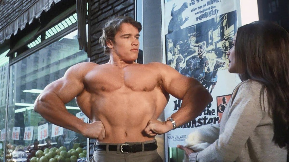 What was Arnold Schwarzenegger’s first movie and how much did he get paid for it?
