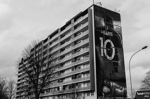 a giant street art on the facade of a building represent kylian mbappe in his hometown on december 17, 2019 in bondy, france photo by baptiste fernandezicon sport via getty images