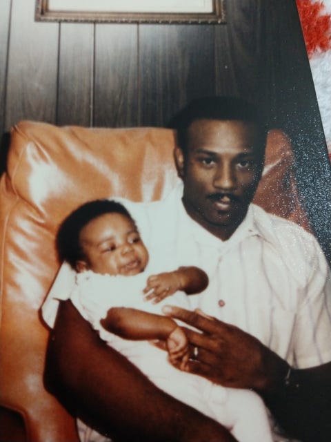 beronda as an infant with her dad