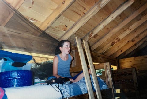 the author in 2001 packing up her things just before end of session