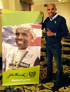Meb Keflezighi Helps Unveil 2015 Boston Marathon Street Banners