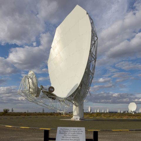the meerkat telescope is made of 64 individual dishes with hardware