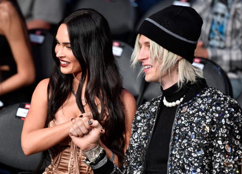 Megan Fox and Machine Gun Kelly at the UFC Aldana v Kunitskaya match megan fox and machine gun kelly at the ufc aldana v kunitskaya match