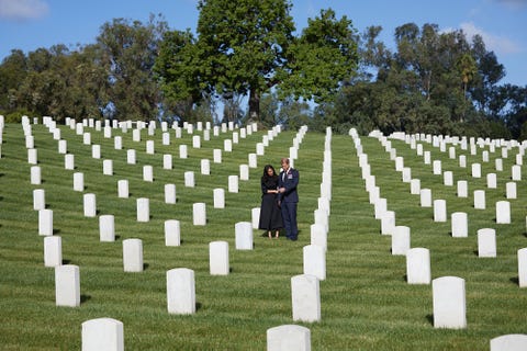 meghan markle and prince harry during remembrance sunday in los angeles, paying respects at a cemetery