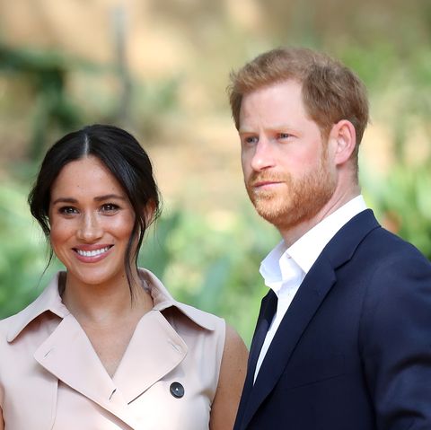 Meghan Markle and Prince Harry have stepped down from their senior royals, here is a photo of them together. Meghan is smiling.