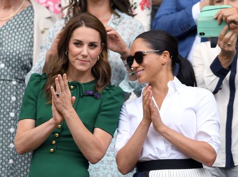 Meghan Markle en Kate Middleton bij Wimbledon 2019