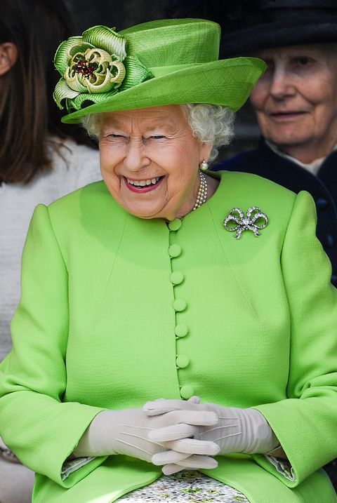 chester, england   june 14  queen elizabeth ii sitts and laughs with meghan, duchess of sussex during a ceremony to open the new mersey gateway bridge on june 14, 2018 in the town of widnes in halton, cheshire, england meghan markle married prince harry last month to become the duchess of sussex and this is her first engagement with the queen during the visit the pair will open a road bridge in widnes and visit the storyhouse and town hall in chester  photo by jeff j mitchellgetty images