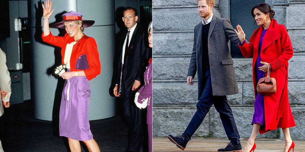 Are Meghan Markle's red dress and purple coat a tribute to Princess Diana?
