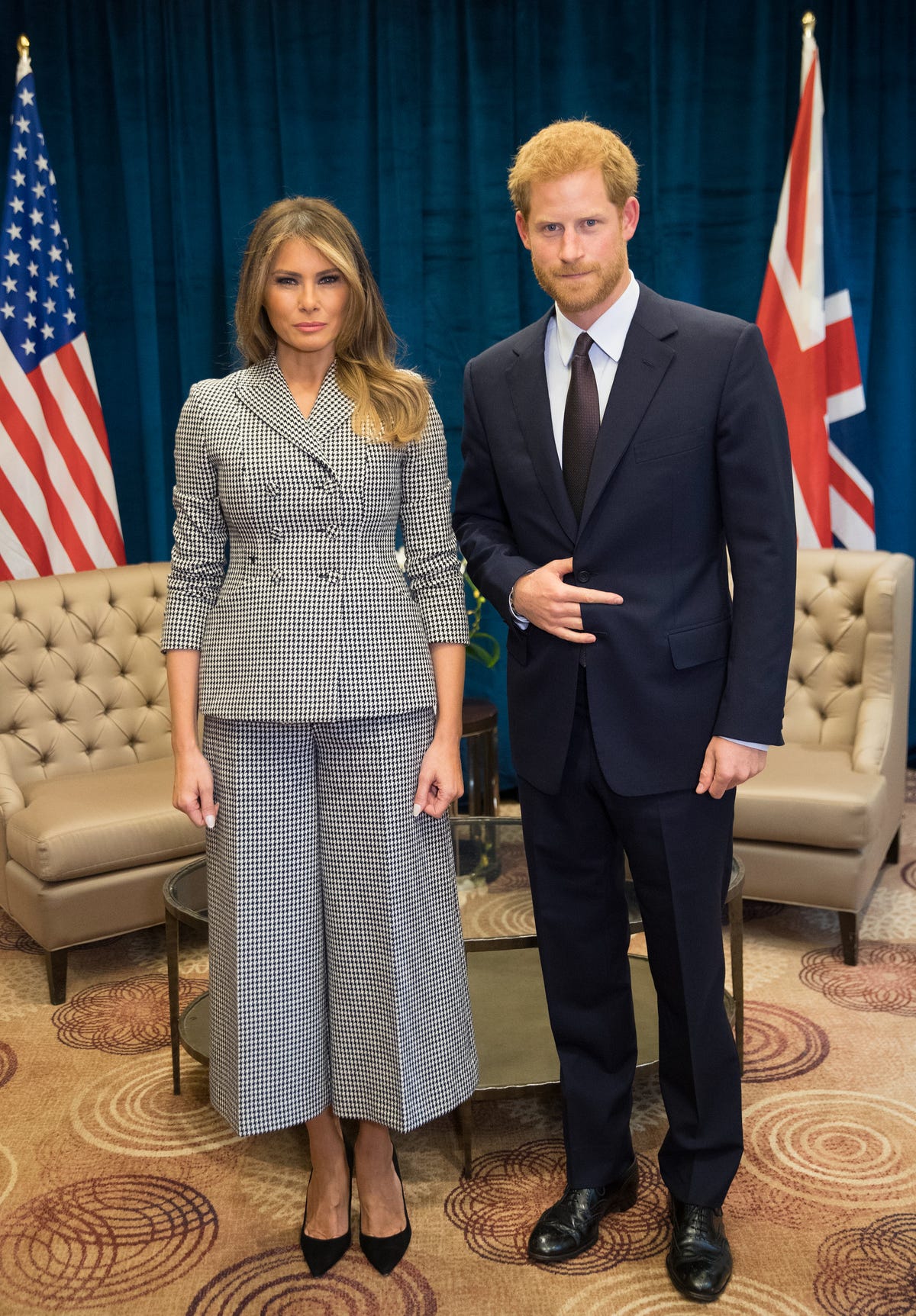 What Is Going On With Prince Harry's Hand In This Picture With Melania ...