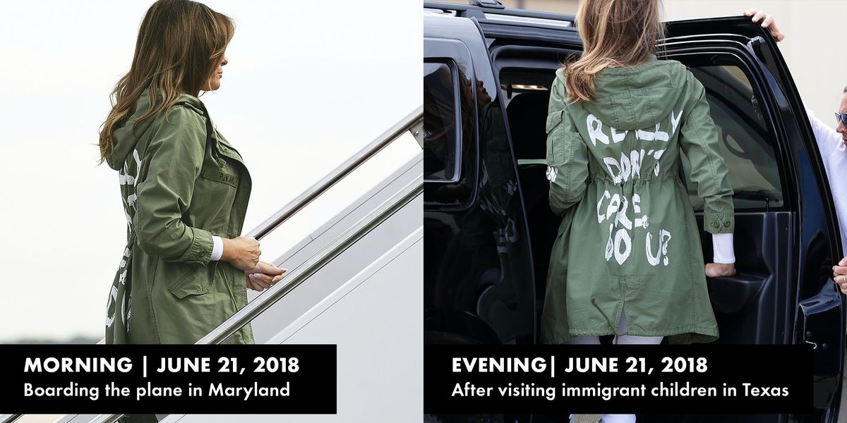 Melania Trump Wore That Jacket Twice Yesterday. She Knew What She Was Doing.