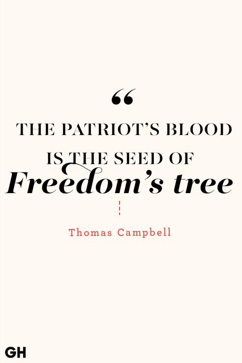 black text on off white background reading the patriot's blood is the seed of freedom's tree by thomas campbell