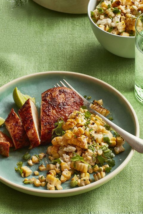 grilling recipes smoky chicken with charred corn salad