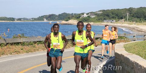 Men's leaders at the 2014 Falmouth Road Race